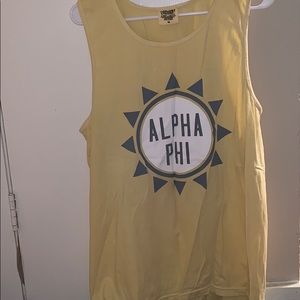 Yellow Alpha phi tank